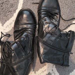 Black Faux Leather Boots